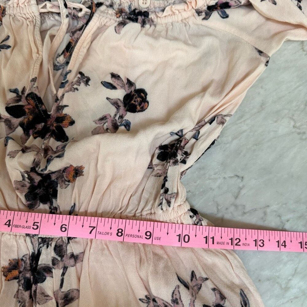 Free People So Divine Floral Cold Shoulder Off The Shoulder Romper size XS - Picture 6 of 7
